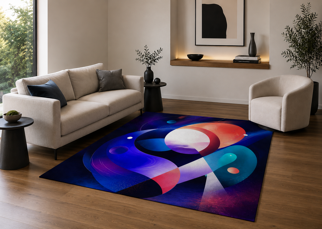 Abstract Cosmic Dreams Area Rug